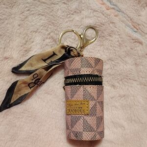 Pink and Black Keychain Accessory